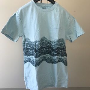 Urban Outfitters S blue batik pocket T